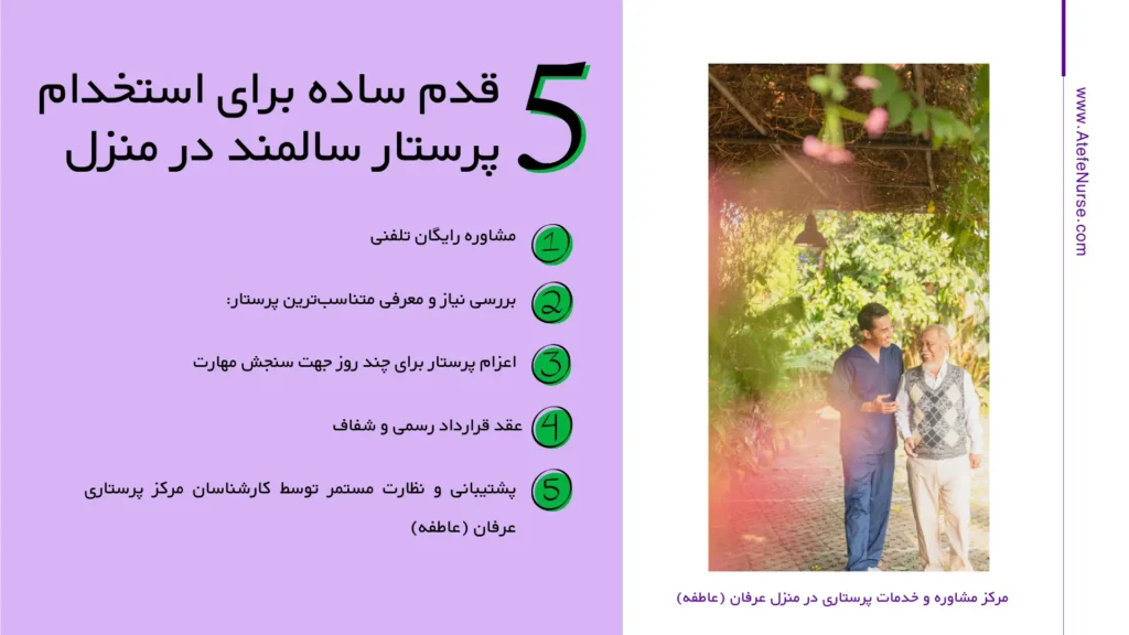 5قدم ساده برای استخدام پرستار سالمند در منزل